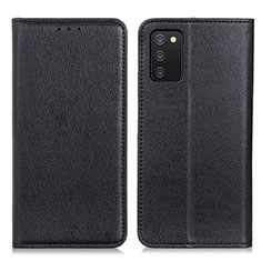 Funda de Cuero Cartera con Soporte Carcasa N01P para Samsung Galaxy A03s Negro