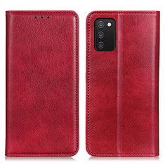 Funda de Cuero Cartera con Soporte Carcasa N01P para Samsung Galaxy A03s Rojo