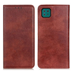 Funda de Cuero Cartera con Soporte Carcasa N01P para Samsung Galaxy A22s 5G Marron