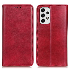 Funda de Cuero Cartera con Soporte Carcasa N01P para Samsung Galaxy A23 4G Rojo