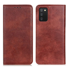 Funda de Cuero Cartera con Soporte Carcasa N01P para Samsung Galaxy F02S SM-E025F Marron