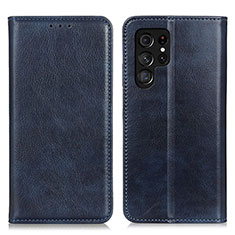 Funda de Cuero Cartera con Soporte Carcasa N01P para Samsung Galaxy S21 Ultra 5G Azul