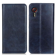 Funda de Cuero Cartera con Soporte Carcasa N01P para Samsung Galaxy XCover 5 SM-G525F Azul