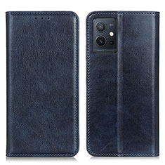 Funda de Cuero Cartera con Soporte Carcasa N01P para Vivo T1 5G India Azul