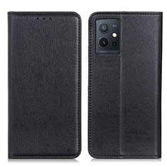 Funda de Cuero Cartera con Soporte Carcasa N01P para Vivo T1 5G India Negro