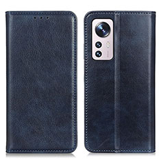 Funda de Cuero Cartera con Soporte Carcasa N01P para Xiaomi Mi 12 5G Azul