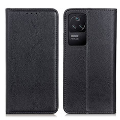 Funda de Cuero Cartera con Soporte Carcasa N01P para Xiaomi Poco F4 5G Negro