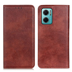 Funda de Cuero Cartera con Soporte Carcasa N01P para Xiaomi Redmi 10 5G Marron