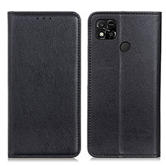 Funda de Cuero Cartera con Soporte Carcasa N01P para Xiaomi Redmi 9C NFC Negro