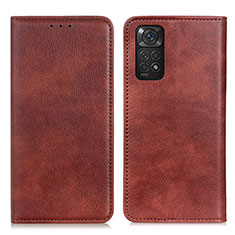 Funda de Cuero Cartera con Soporte Carcasa N01P para Xiaomi Redmi Note 11 4G (2022) Marron