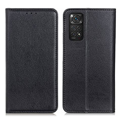 Funda de Cuero Cartera con Soporte Carcasa N01P para Xiaomi Redmi Note 11 4G (2022) Negro