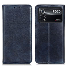 Funda de Cuero Cartera con Soporte Carcasa N01P para Xiaomi Redmi Note 11E Pro 5G Azul