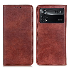 Funda de Cuero Cartera con Soporte Carcasa N01P para Xiaomi Redmi Note 11E Pro 5G Marron