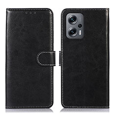 Funda de Cuero Cartera con Soporte Carcasa N01P para Xiaomi Redmi Note 12 Turbo 5G Negro