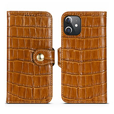 Funda de Cuero Cartera con Soporte Carcasa N02 para Apple iPhone 12 Marron