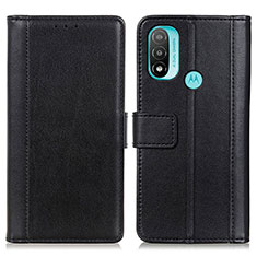 Funda de Cuero Cartera con Soporte Carcasa N02P para Motorola Moto E20 Negro