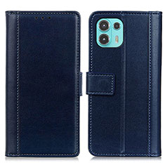 Funda de Cuero Cartera con Soporte Carcasa N02P para Motorola Moto Edge 20 Lite 5G Azul