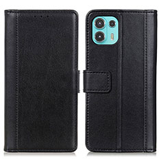 Funda de Cuero Cartera con Soporte Carcasa N02P para Motorola Moto Edge 20 Lite 5G Negro