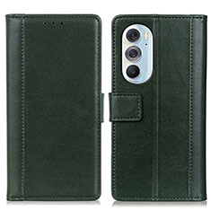 Funda de Cuero Cartera con Soporte Carcasa N02P para Motorola Moto Edge 30 Pro 5G Verde