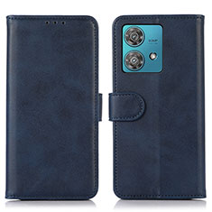 Funda de Cuero Cartera con Soporte Carcasa N02P para Motorola Moto Edge 40 Neo 5G Azul