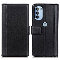 Funda de Cuero Cartera con Soporte Carcasa N02P para Motorola Moto G31 Negro