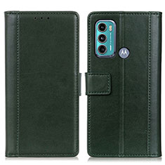 Funda de Cuero Cartera con Soporte Carcasa N02P para Motorola Moto G40 Fusion Verde