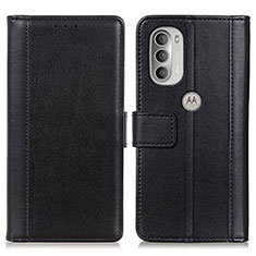 Funda de Cuero Cartera con Soporte Carcasa N02P para Motorola Moto G51 5G Negro