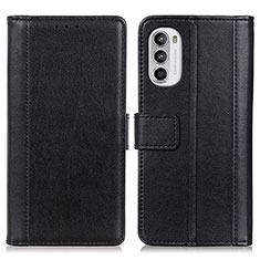 Funda de Cuero Cartera con Soporte Carcasa N02P para Motorola MOTO G52 Negro