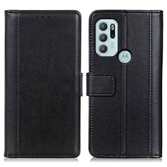 Funda de Cuero Cartera con Soporte Carcasa N02P para Motorola Moto G60s Negro