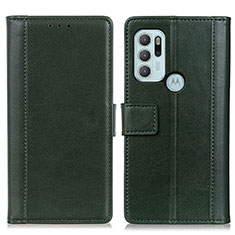 Funda de Cuero Cartera con Soporte Carcasa N02P para Motorola Moto G60s Verde