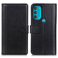 Funda de Cuero Cartera con Soporte Carcasa N02P para Motorola Moto G71 5G Negro