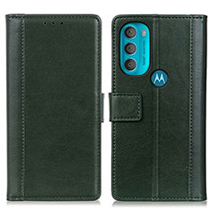 Funda de Cuero Cartera con Soporte Carcasa N02P para Motorola Moto G71 5G Verde