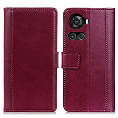 Funda de Cuero Cartera con Soporte Carcasa N02P para OnePlus 10R 5G Rojo