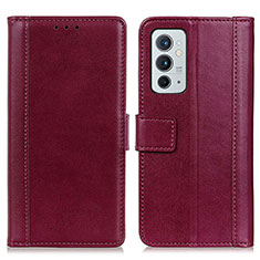 Funda de Cuero Cartera con Soporte Carcasa N02P para OnePlus 9RT 5G Rojo