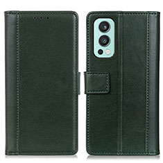 Funda de Cuero Cartera con Soporte Carcasa N02P para OnePlus Nord 2 5G Verde