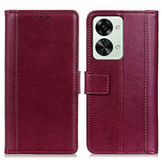 Funda de Cuero Cartera con Soporte Carcasa N02P para OnePlus Nord 2T 5G Rojo