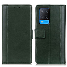 Funda de Cuero Cartera con Soporte Carcasa N02P para Oppo A54 4G Verde