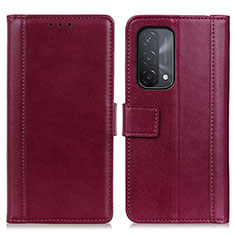 Funda de Cuero Cartera con Soporte Carcasa N02P para Oppo A54 5G Rojo