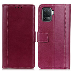 Funda de Cuero Cartera con Soporte Carcasa N02P para Oppo A94 4G Rojo