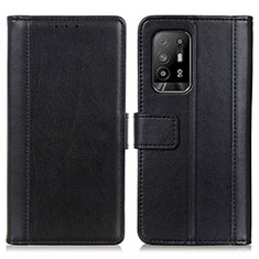 Funda de Cuero Cartera con Soporte Carcasa N02P para Oppo A94 5G Negro