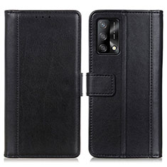 Funda de Cuero Cartera con Soporte Carcasa N02P para Oppo A95 4G Negro