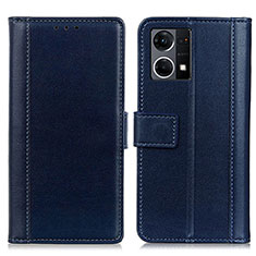 Funda de Cuero Cartera con Soporte Carcasa N02P para Oppo F21 Pro 4G Azul