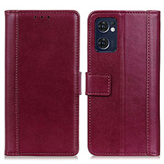 Funda de Cuero Cartera con Soporte Carcasa N02P para Oppo Find X5 Lite 5G Rojo