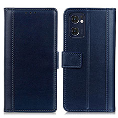 Funda de Cuero Cartera con Soporte Carcasa N02P para Oppo Reno7 5G Azul