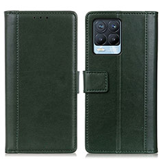 Funda de Cuero Cartera con Soporte Carcasa N02P para Realme 8 4G Verde