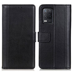 Funda de Cuero Cartera con Soporte Carcasa N02P para Realme 8 5G Negro