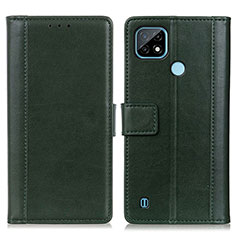 Funda de Cuero Cartera con Soporte Carcasa N02P para Realme C21 Verde