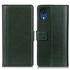 Funda de Cuero Cartera con Soporte Carcasa N02P para Samsung Galaxy A03 Core Verde