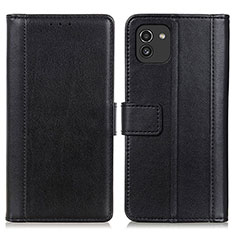 Funda de Cuero Cartera con Soporte Carcasa N02P para Samsung Galaxy A03 Negro