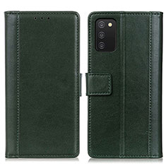 Funda de Cuero Cartera con Soporte Carcasa N02P para Samsung Galaxy A03s Verde